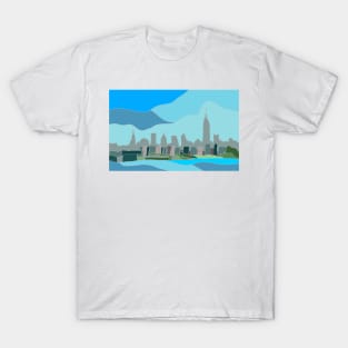 Digital Art - Manhattan Skyline, New York, USA T-Shirt